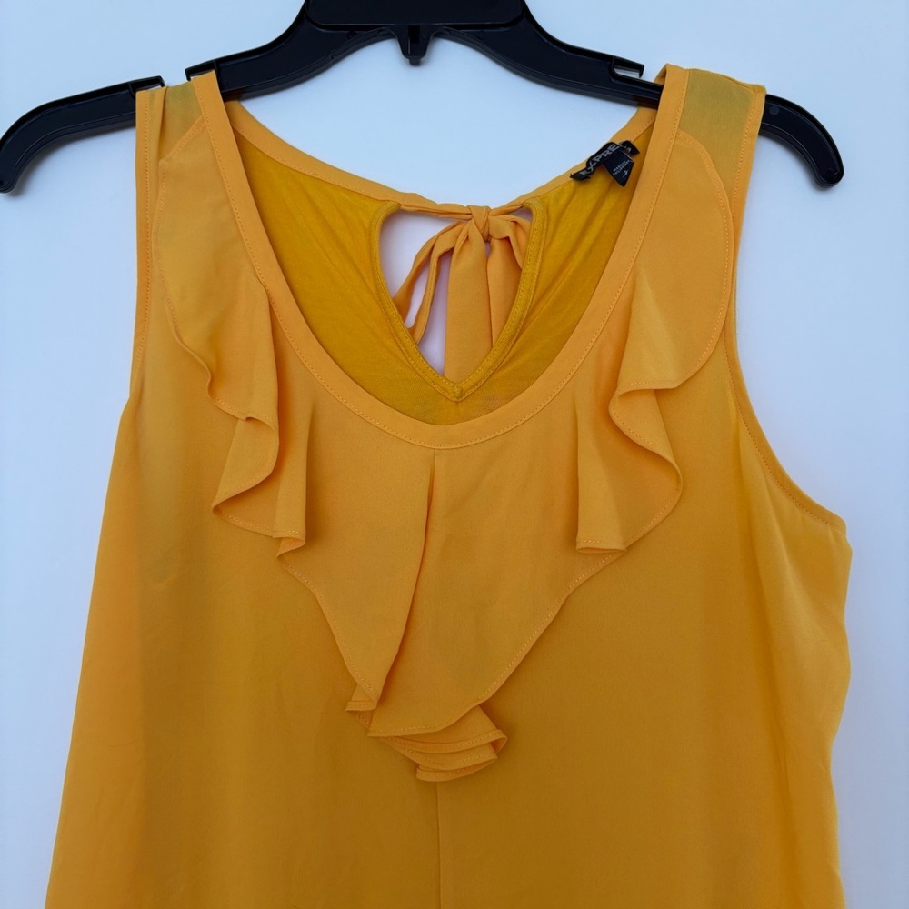 Express Yellow Sleeveless Ruffle Top - Picture 2 of 7